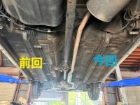 ムーヴコンテの下回りフロアパネル錆穴を簡易修理(2箇所目)ご依頼