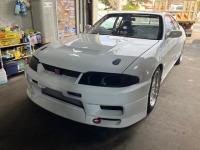 R33 GT-R DRAGマシーン エアロパーツ取り付け！